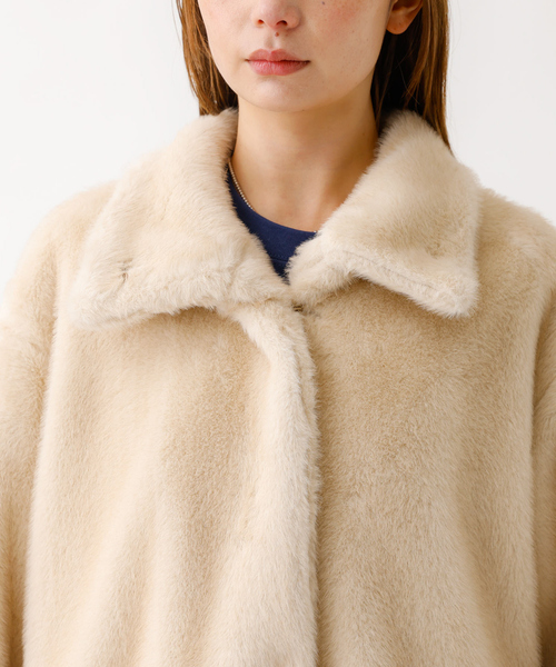 Rouge vif la cle（ルージュヴィフラクレ）の「【nap / ナップ】フェイクファー スタンドカラー ブルゾン（ブルゾン・レディース・アイボリー・フリー）」の16枚目の写真