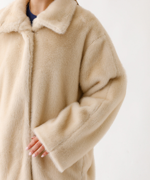 Rouge vif la cle（ルージュヴィフラクレ）の「【nap / ナップ】フェイクファー スタンドカラー ブルゾン（ブルゾン・レディース・アイボリー・フリー）」の7枚目の写真