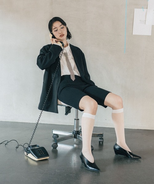 LEPSIM(レプシィム)の「《オフィスライン》12ゲージピンタックバイカーパンツ 587919(その他パンツ・レディース・グレー/ブラック・FREE)」の16枚目の写真