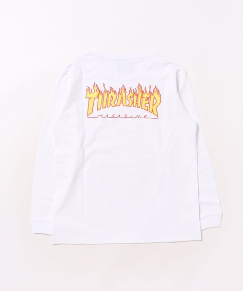 THRASHER（スラッシャー）の「THRASHER/スラッシャー Frame Logo L/S T キッズ ロンT 25A402-42（Tシャツ/カットソー・キッズ・ホワイト/ブラック・130cm/140cm/150cm/160cm）」の3枚目の写真