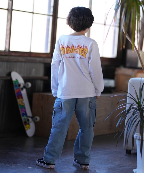 THRASHER（スラッシャー）の「THRASHER/スラッシャー Frame Logo L/S T キッズ ロンT 25A402-42（Tシャツ/カットソー・キッズ・ホワイト/ブラック・130cm/140cm/150cm/160cm）」の13枚目の写真