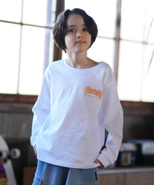 THRASHER（スラッシャー）の「THRASHER/スラッシャー Frame Logo L/S T キッズ ロンT 25A402-42（Tシャツ/カットソー・キッズ・ホワイト/ブラック・130cm/140cm/150cm/160cm）」の14枚目の写真