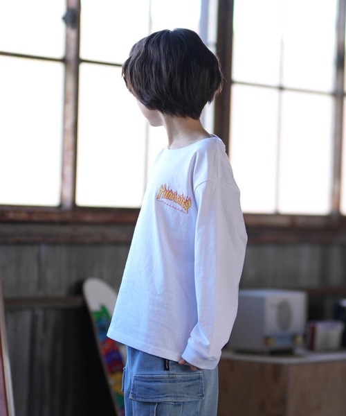 THRASHER（スラッシャー）の「THRASHER/スラッシャー Frame Logo L/S T キッズ ロンT 25A402-42（Tシャツ/カットソー・キッズ・ホワイト/ブラック・130cm/140cm/150cm/160cm）」の16枚目の写真