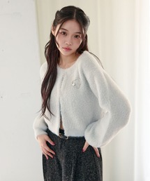 《デブリンコです》❤️新品・タグ付き❤️【アルシーヴ】ロングカーディガン アルシーヴ archives メッシュニットカーデ カップ付キャミSET （BLGY