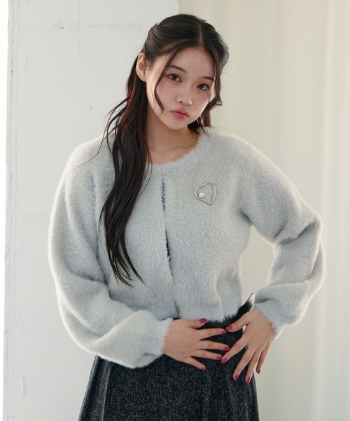 archives（アルシーヴ）の「【ＳＥＴＵＰ対応】ダブルフェイスフェザーニットカーディガン（カーディガン/ボレロ・レディース・モカ/ネイビー/アイボリー/グレー・MEDIUM）」の16枚目の写真