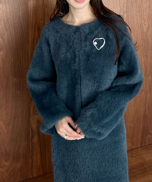 archives（アルシーヴ）の「【ＳＥＴＵＰ対応】ダブルフェイスフェザーニットカーディガン（カーディガン/ボレロ・レディース・モカ/ネイビー/アイボリー/グレー・MEDIUM）」の20枚目の写真