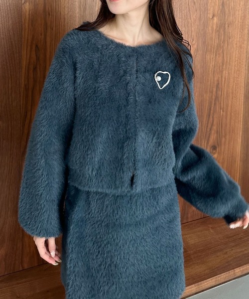 archives（アルシーヴ）の「【ＳＥＴＵＰ対応】ダブルフェイスフェザーニットカーディガン（カーディガン/ボレロ・レディース・モカ/ネイビー/アイボリー/グレー・MEDIUM）」の22枚目の写真