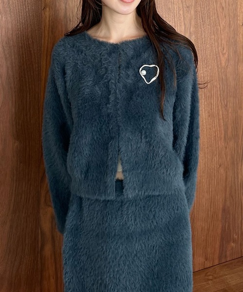 archives（アルシーヴ）の「【ＳＥＴＵＰ対応】ダブルフェイスフェザーニットカーディガン（カーディガン/ボレロ・レディース・モカ/ネイビー/アイボリー/グレー・MEDIUM）」の21枚目の写真