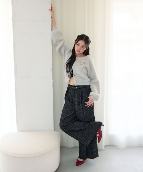 archives（アルシーヴ）の「【ＳＥＴＵＰ対応】ダブルフェイスフェザーニットカーディガン（カーディガン/ボレロ・レディース・モカ/ネイビー/アイボリー/グレー・MEDIUM）」の19枚目の写真