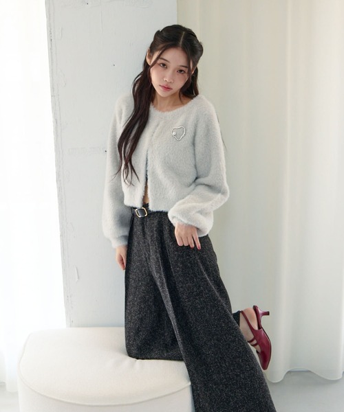 archives（アルシーヴ）の「【ＳＥＴＵＰ対応】ダブルフェイスフェザーニットカーディガン（カーディガン/ボレロ・レディース・モカ/ネイビー/アイボリー/グレー・MEDIUM）」の18枚目の写真