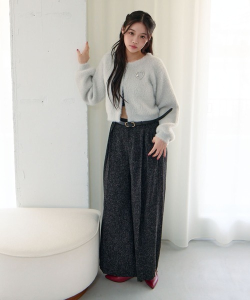 archives（アルシーヴ）の「【ＳＥＴＵＰ対応】ダブルフェイスフェザーニットカーディガン（カーディガン/ボレロ・レディース・モカ/ネイビー/アイボリー/グレー・MEDIUM）」の17枚目の写真