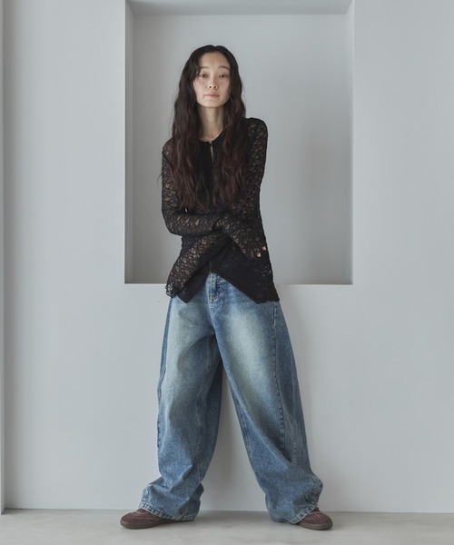 feepur(フェピュール)の「襟付レースカーディガン(カーディガン/ボレロ・レディース・アイボリー/ブラック・MEDIUM)」の17枚目の写真