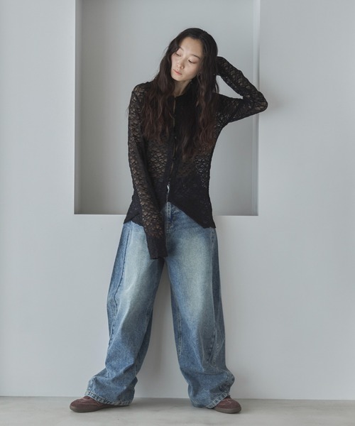 feepur(フェピュール)の「襟付レースカーディガン(カーディガン/ボレロ・レディース・アイボリー/ブラック・MEDIUM)」の15枚目の写真