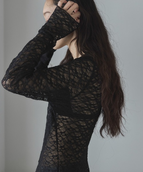 feepur(フェピュール)の「襟付レースカーディガン(カーディガン/ボレロ・レディース・アイボリー/ブラック・MEDIUM)」の21枚目の写真