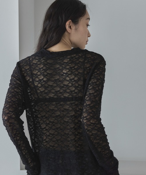feepur(フェピュール)の「襟付レースカーディガン(カーディガン/ボレロ・レディース・アイボリー/ブラック・MEDIUM)」の22枚目の写真