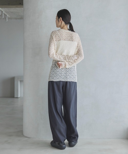 feepur(フェピュール)の「襟付レースカーディガン(カーディガン/ボレロ・レディース・アイボリー/ブラック・MEDIUM)」の8枚目の写真