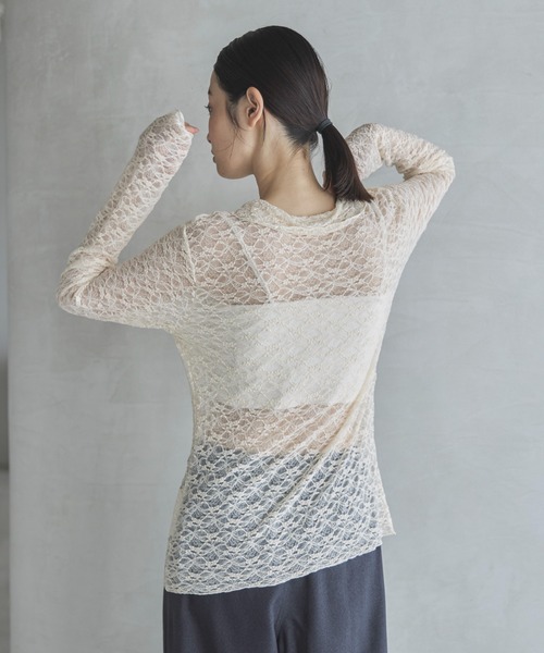 feepur(フェピュール)の「襟付レースカーディガン(カーディガン/ボレロ・レディース・アイボリー/ブラック・MEDIUM)」の10枚目の写真