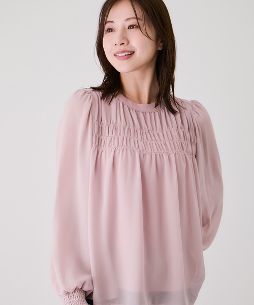 Jayro(ジャイロ)の「シフォンシャーリングブラウス(シャツ/ブラウス・レディース・ホワイト系その他/ピンク/ブラック/ブルー系その他4・M)」の11枚目の写真