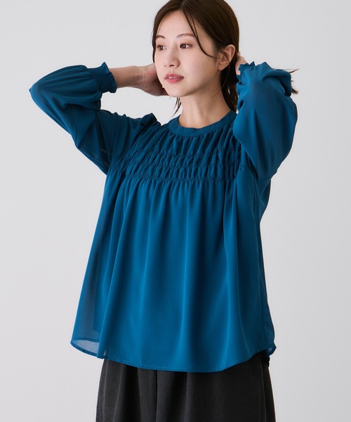Jayro(ジャイロ)の「シフォンシャーリングブラウス(シャツ/ブラウス・レディース・ホワイト系その他/ピンク/ブラック/ブルー系その他4・M)」の20枚目の写真