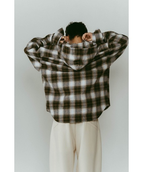 Knuth Marf（クヌースマーフ）の「hooded over shirts(unisex)（Tシャツ/カットソー・レディース・ブラック系その他/ホワイト×ブラウン・FREE）」の8枚目の写真