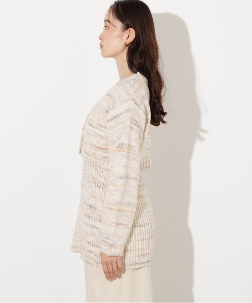 N.(N. Natural Beauty Basic)(エヌエヌナチュラルビューティーベーシック)の「ミックスカラーチュニック&ショートカーディガン(アンサンブル・レディース・チャコールグレー/ベージュ・MEDIUM)」の18枚目の写真