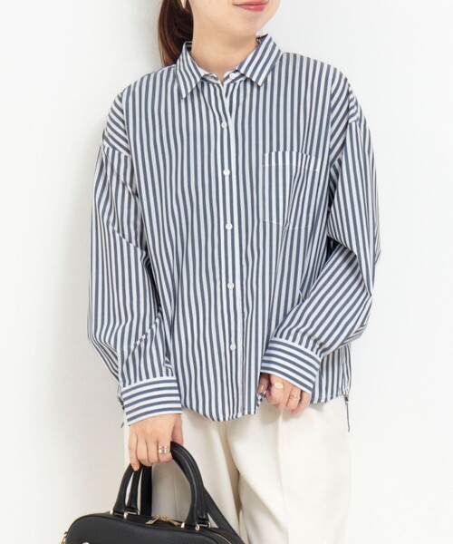 MICO COULIER(ミコクリエ)の「ブロードストライプ 3wayシャツ(シャツ/ブラウス・レディース・ブラック系その他/ブルー系その他・38)」の22枚目の写真
