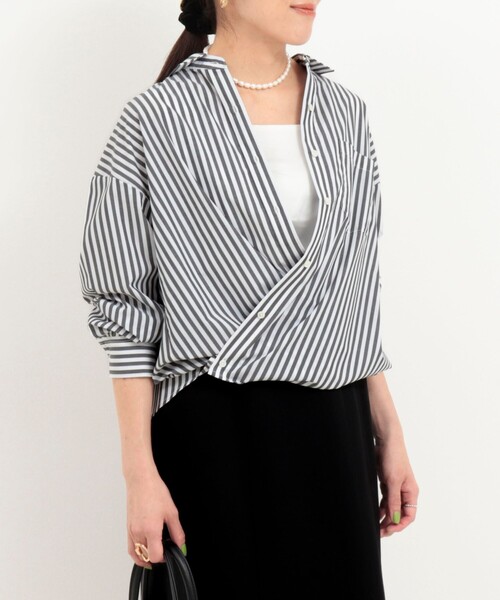 MICO COULIER(ミコクリエ)の「ブロードストライプ 3wayシャツ(シャツ/ブラウス・レディース・ブラック系その他/ブルー系その他・38)」の17枚目の写真