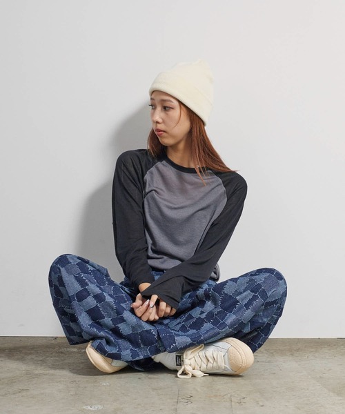 AO2（アオズ）の「シアー天竺ラグランプルオーバー（Tシャツ/カットソー・レディース・レッド/グレー・FREE）」の16枚目の写真