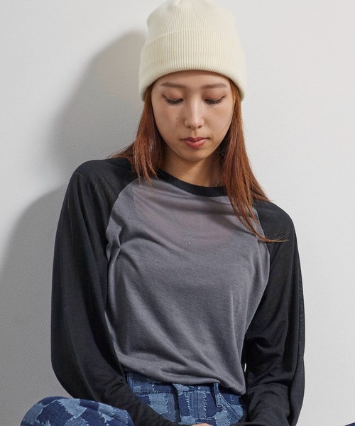 AO2（アオズ）の「シアー天竺ラグランプルオーバー（Tシャツ/カットソー・レディース・レッド/グレー・FREE）」の17枚目の写真