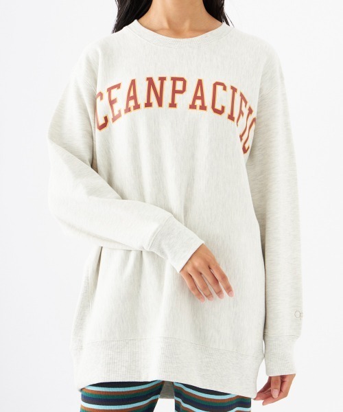 Ocean Pacific(オーシャンパシフィック)の「【OP:オーピー】レディースカレッジロゴスウェットトレーナー(スウェット・レディース・ダークグリーン/イエロー/オートミール・MEDIUM/LARGE)」の4枚目の写真