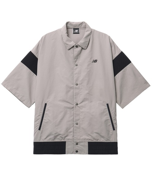 NEW BALANCE(ニューバランス)の「NEW BALANCE MET24 Short Sleeve Shirts Jacket AMJ55004(ブルゾン・メンズ・オリーブ/ブラック/グレー・L/M)」の3枚目の写真