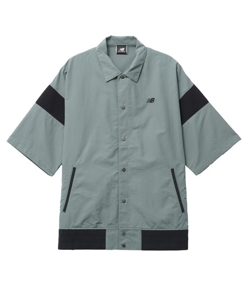 NEW BALANCE(ニューバランス)の「NEW BALANCE MET24 Short Sleeve Shirts Jacket AMJ55004(ブルゾン・メンズ・オリーブ/ブラック/グレー・L/M)」の1枚目の写真