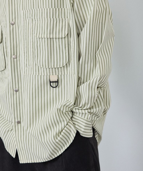NAVY(ネイビー)の「【ユニセックス】nAvy 多ポケットルーズFITシャツ(シャツ/ブラウス・メンズ・グリーン系その他/ホワイト・XL/L/M)」の4枚目の写真