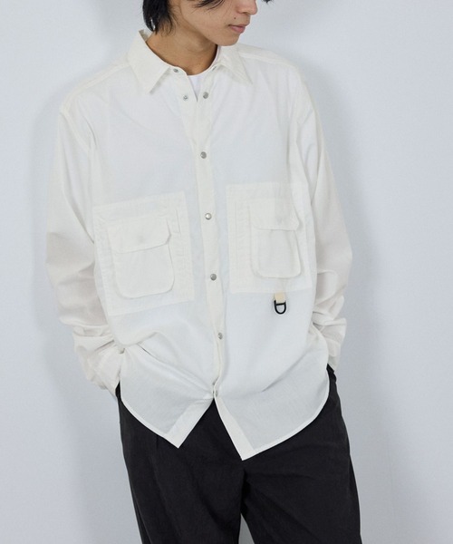 NAVY(ネイビー)の「【ユニセックス】nAvy 多ポケットルーズFITシャツ(シャツ/ブラウス・メンズ・グリーン系その他/ホワイト・XL/L/M)」の10枚目の写真