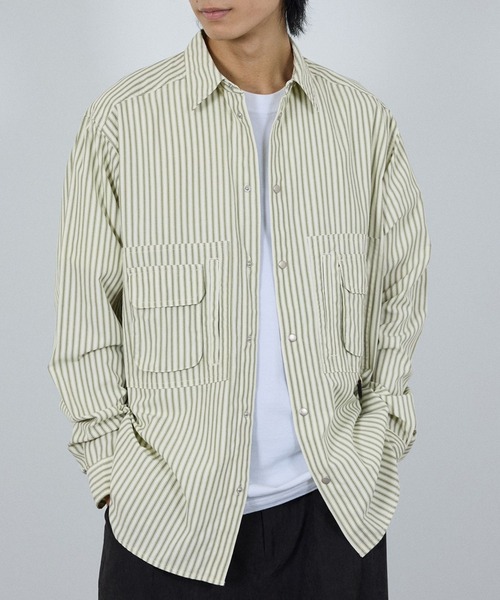 NAVY(ネイビー)の「【ユニセックス】nAvy 多ポケットルーズFITシャツ(シャツ/ブラウス・メンズ・グリーン系その他/ホワイト・XL/L/M)」の22枚目の写真