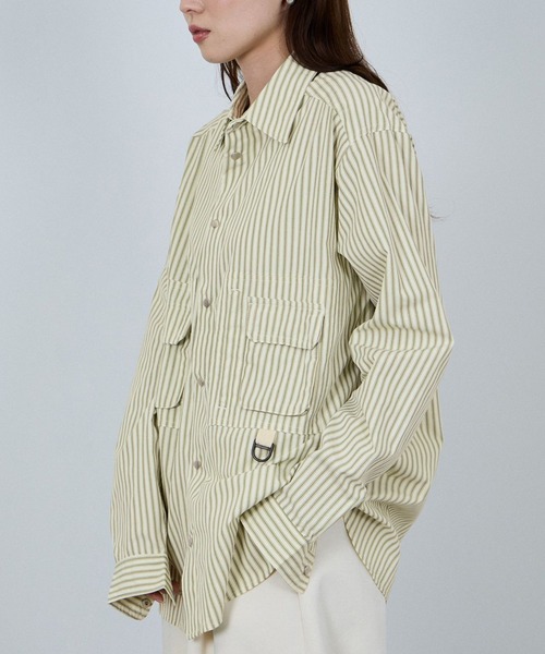 NAVY(ネイビー)の「【ユニセックス】nAvy 多ポケットルーズFITシャツ(シャツ/ブラウス・メンズ・グリーン系その他/ホワイト・XL/L/M)」の15枚目の写真