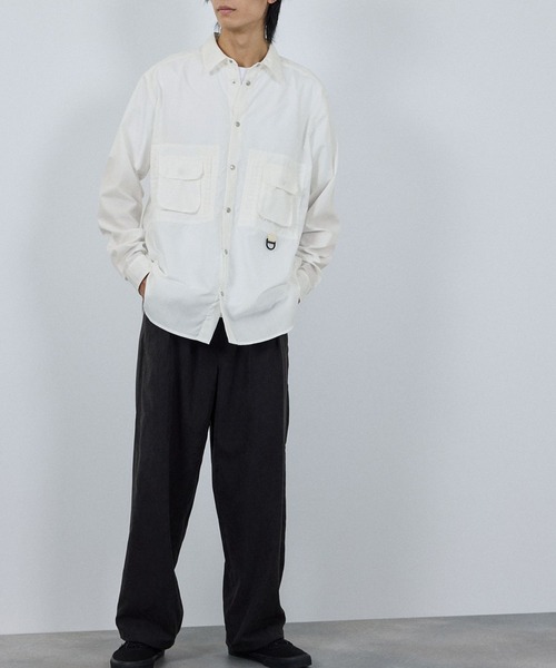 NAVY(ネイビー)の「【ユニセックス】nAvy 多ポケットルーズFITシャツ(シャツ/ブラウス・メンズ・グリーン系その他/ホワイト・XL/L/M)」の8枚目の写真