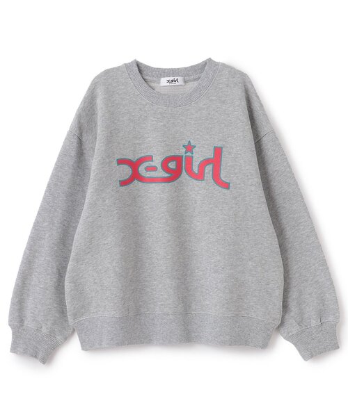 X-girl Stages（エックスガールステージス）の「ミルズロゴトレーナー（スウェット・キッズ・ラベンダー/スモークピンク/ブラック/トップグレー・110cm/120cm/140cm/130cm/90cm/100cm/80ｃｍ）」の3枚目の写真