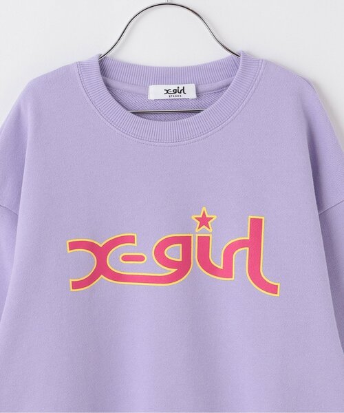 X-girl Stages（エックスガールステージス）の「ミルズロゴトレーナー（スウェット・キッズ・ラベンダー/スモークピンク/ブラック/トップグレー・110cm/120cm/140cm/130cm/90cm/100cm/80ｃｍ）」の6枚目の写真