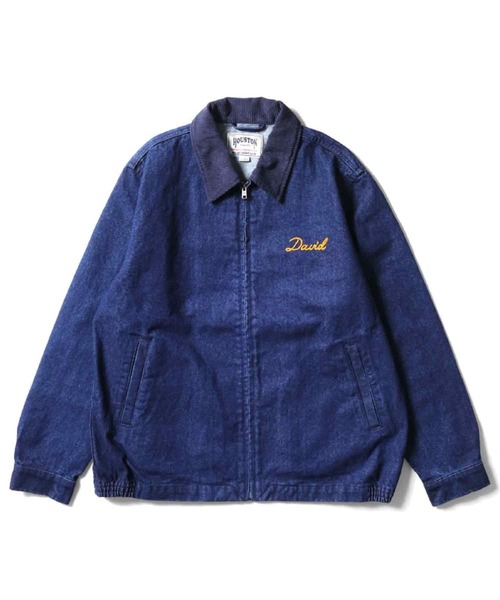 セール】HOUSTON デニム刺繍ハリントンジャケット（ブルゾン