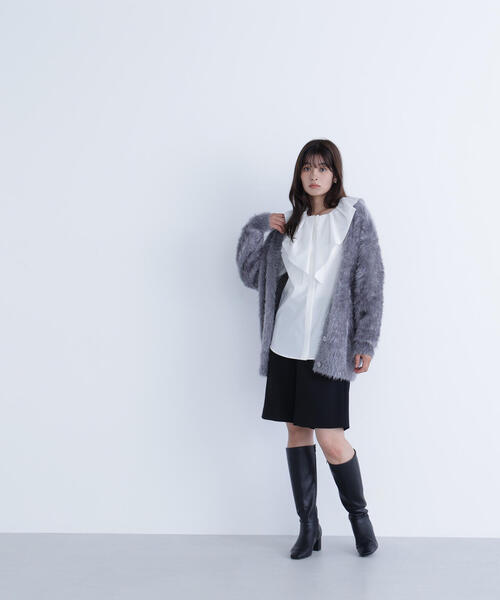 NATURAL BEAUTY BASIC(ナチュラルビューティーベーシック)の「◇ヘアリーラメニットシリーズ Vネックカーディガン(カーディガン/ボレロ・レディース・オレンジ/ベージュ/チャコールグレー・FREE)」の13枚目の写真