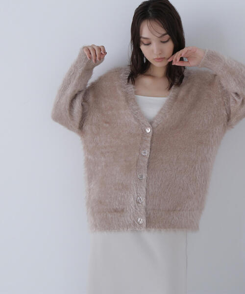 NATURAL BEAUTY BASIC(ナチュラルビューティーベーシック)の「◇ヘアリーラメニットシリーズ Vネックカーディガン(カーディガン/ボレロ・レディース・オレンジ/ベージュ/チャコールグレー・FREE)」の16枚目の写真