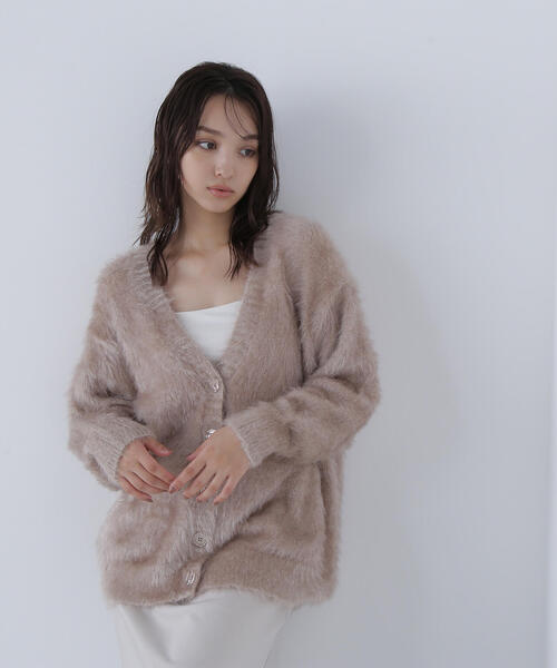 NATURAL BEAUTY BASIC(ナチュラルビューティーベーシック)の「◇ヘアリーラメニットシリーズ Vネックカーディガン(カーディガン/ボレロ・レディース・オレンジ/ベージュ/チャコールグレー・FREE)」の20枚目の写真