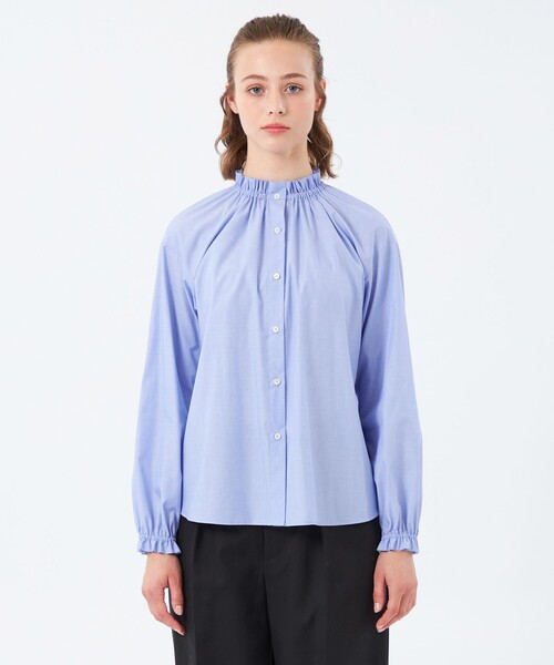 MACKINTOSH PHILOSOPHY(マッキントッシュ フィロソフィー)の「フリルカラーコットンブラウス(シャツ/ブラウス・レディース・オフホワイト/ライトブルー/ダークネイビー・34/36/38)」の7枚目の写真