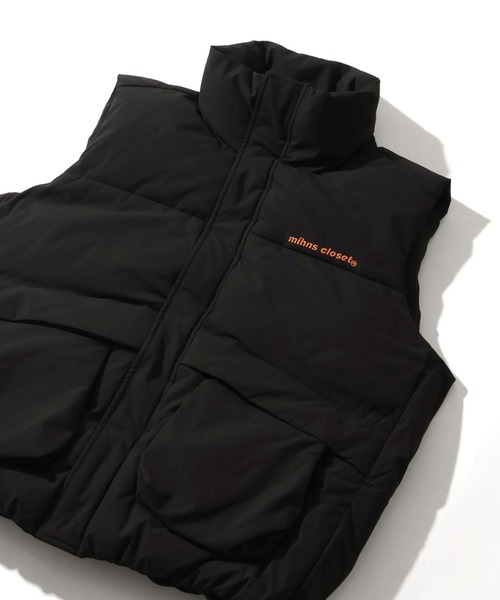 mihns closet（ミンズクローゼット）の「【mihns closet/ミンズクローゼット】 スタンドカラー パデッド ストレッチ ユーティリティポケット ベスト（ダウンベスト・メンズ・ブラック/ブラック系その他2/オフホワイト/セージグリーン/ブラック系その他/ネイビー/クリアブラック/ベージュ・S/M/L/LL）」の16枚目の写真