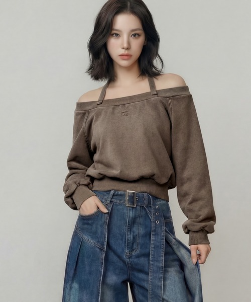 DURAS（デュラス）の「ショルダーベルトマルチスウェット（スウェット・レディース・ブラック/ブラウン/ピンク/レオパード・FREE）」の2枚目の写真