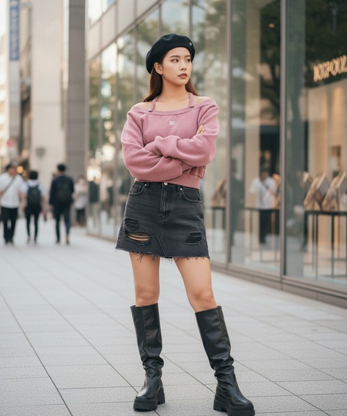 DURAS（デュラス）の「ショルダーベルトマルチスウェット（スウェット・レディース・ブラック/ブラウン/ピンク/レオパード・FREE）」の11枚目の写真