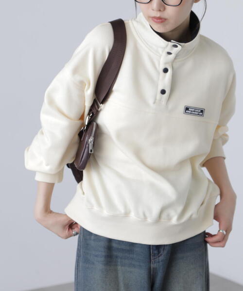 FREE'S MART(フリーズマート)の「◆スタンドネックバイカラースウェット(スウェット・レディース・ホワイト/ホワイト系その他・FREE)」の1枚目の写真