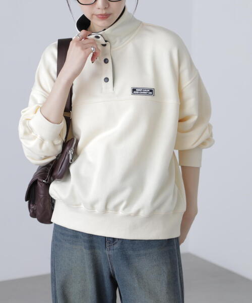 FREE'S MART(フリーズマート)の「◆スタンドネックバイカラースウェット(スウェット・レディース・ホワイト/ホワイト系その他・FREE)」の4枚目の写真