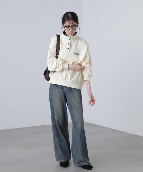 FREE'S MART(フリーズマート)の「◆スタンドネックバイカラースウェット(スウェット・レディース・ホワイト/ホワイト系その他・FREE)」の7枚目の写真